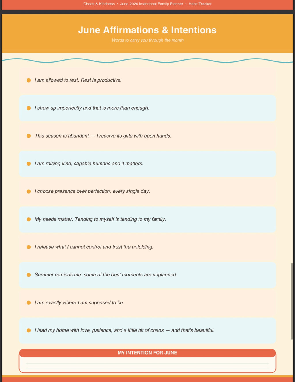 The Intentional Family Planner — Monthly PDF Subscription