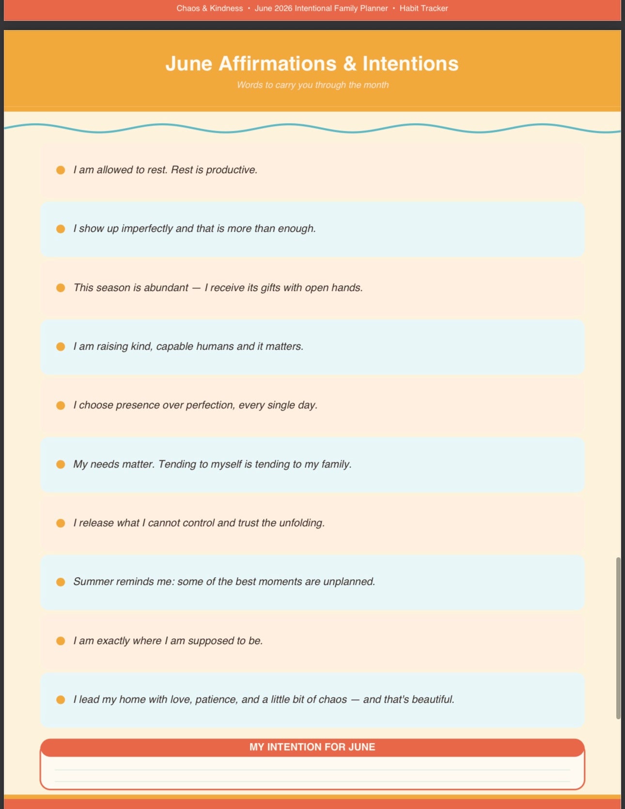 The Intentional Family Planner — Monthly PDF Subscription