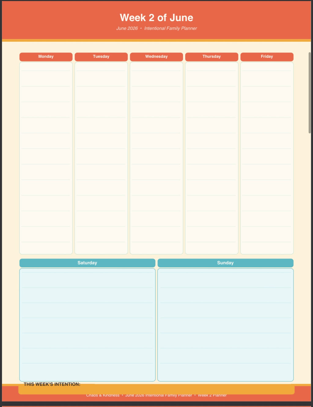 The Intentional Family Planner — Monthly PDF Subscription