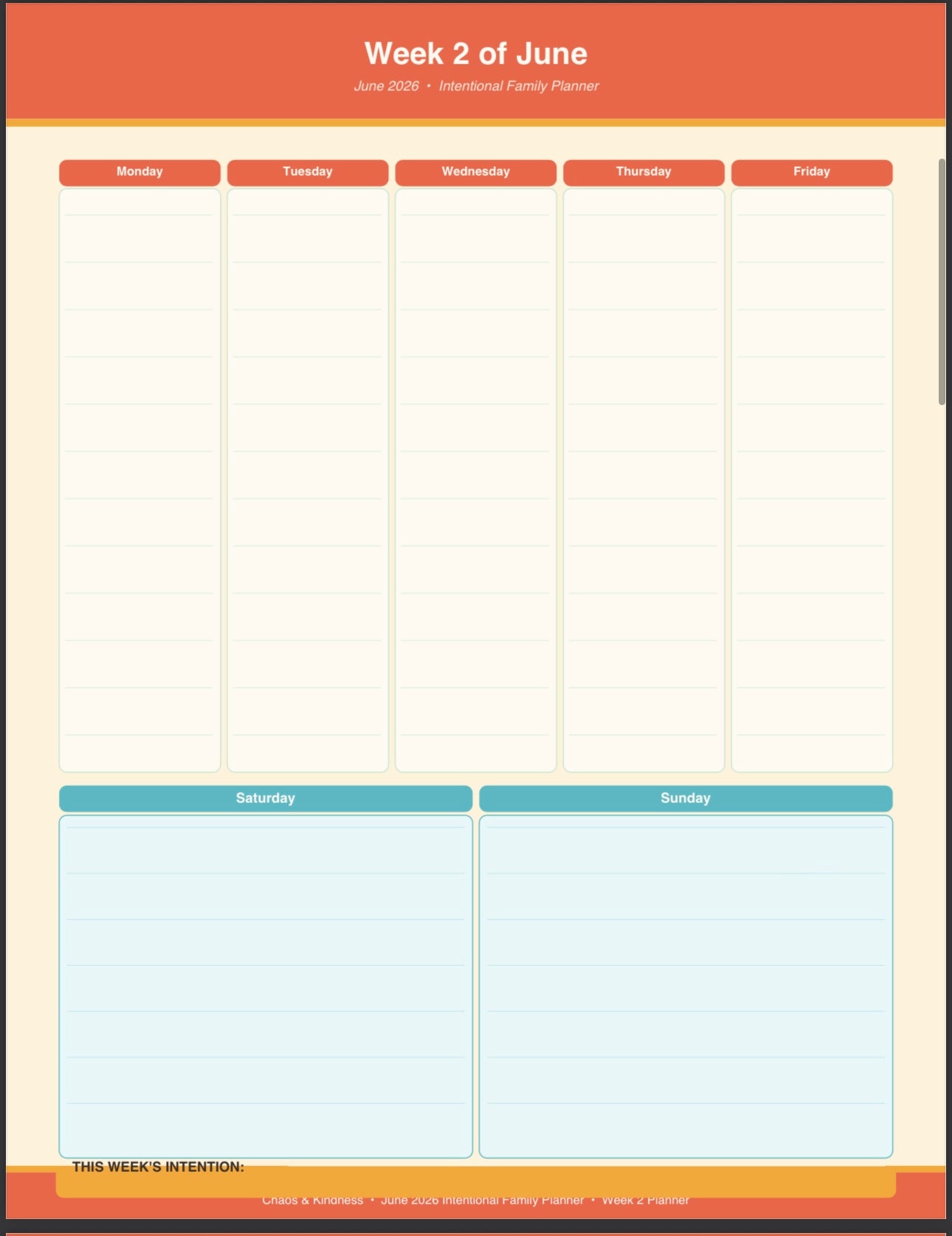 The Intentional Family Planner — Monthly PDF Subscription