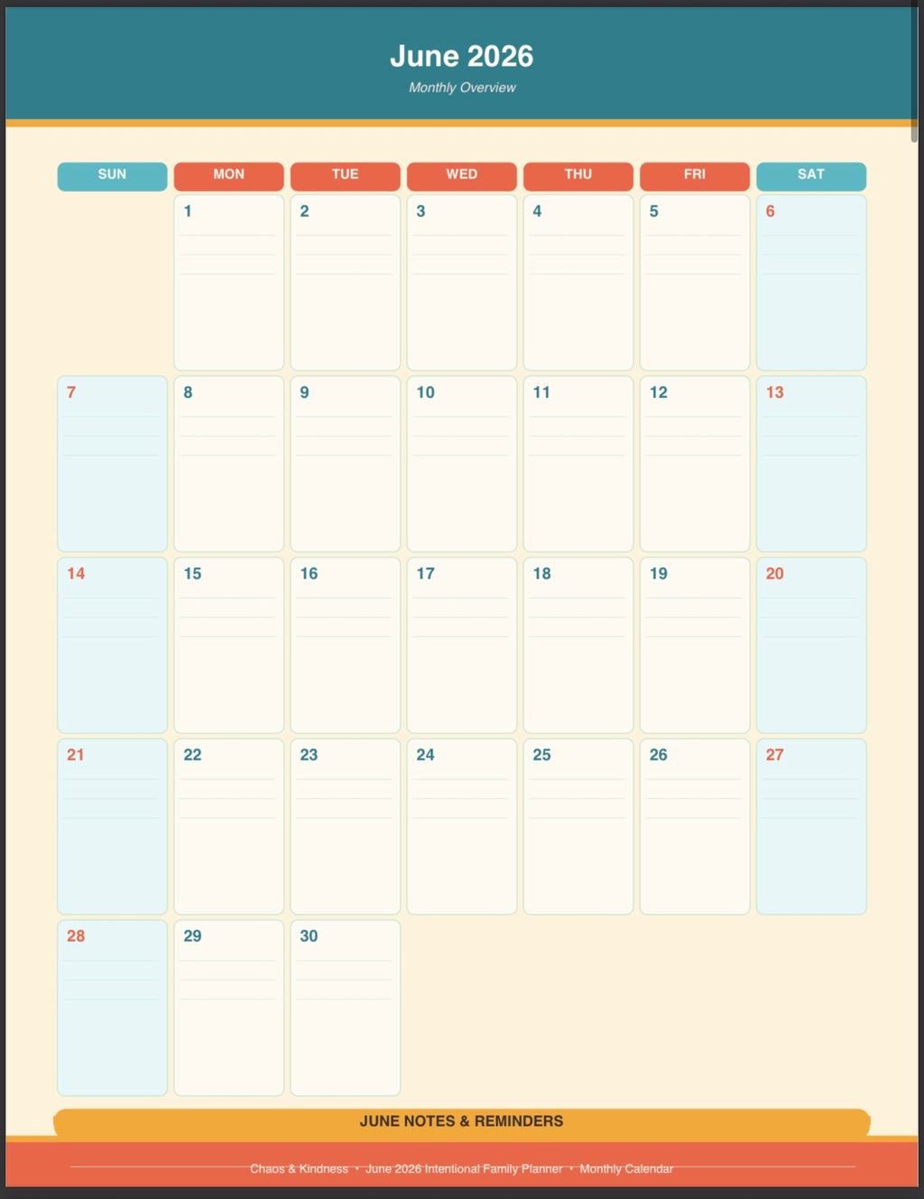 The Intentional Family Planner — Monthly PDF Subscription