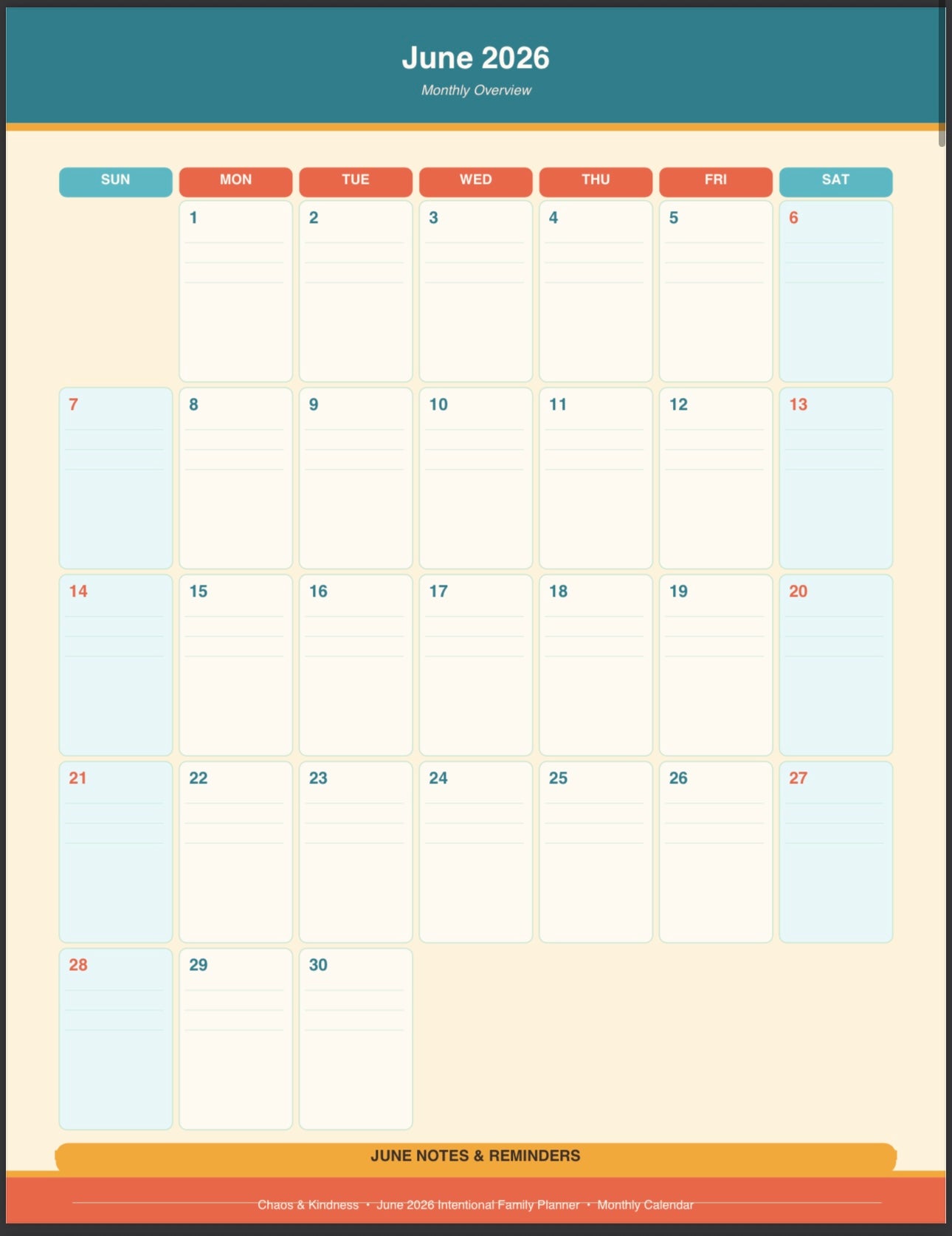 The Intentional Family Planner — Monthly PDF Subscription