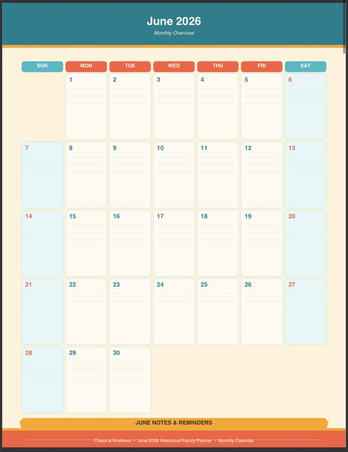The Intentional Family Planner — Monthly PDF Subscription