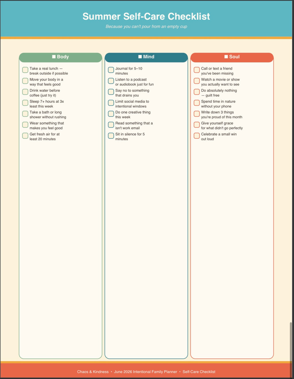 The Intentional Family Planner — Monthly PDF Subscription