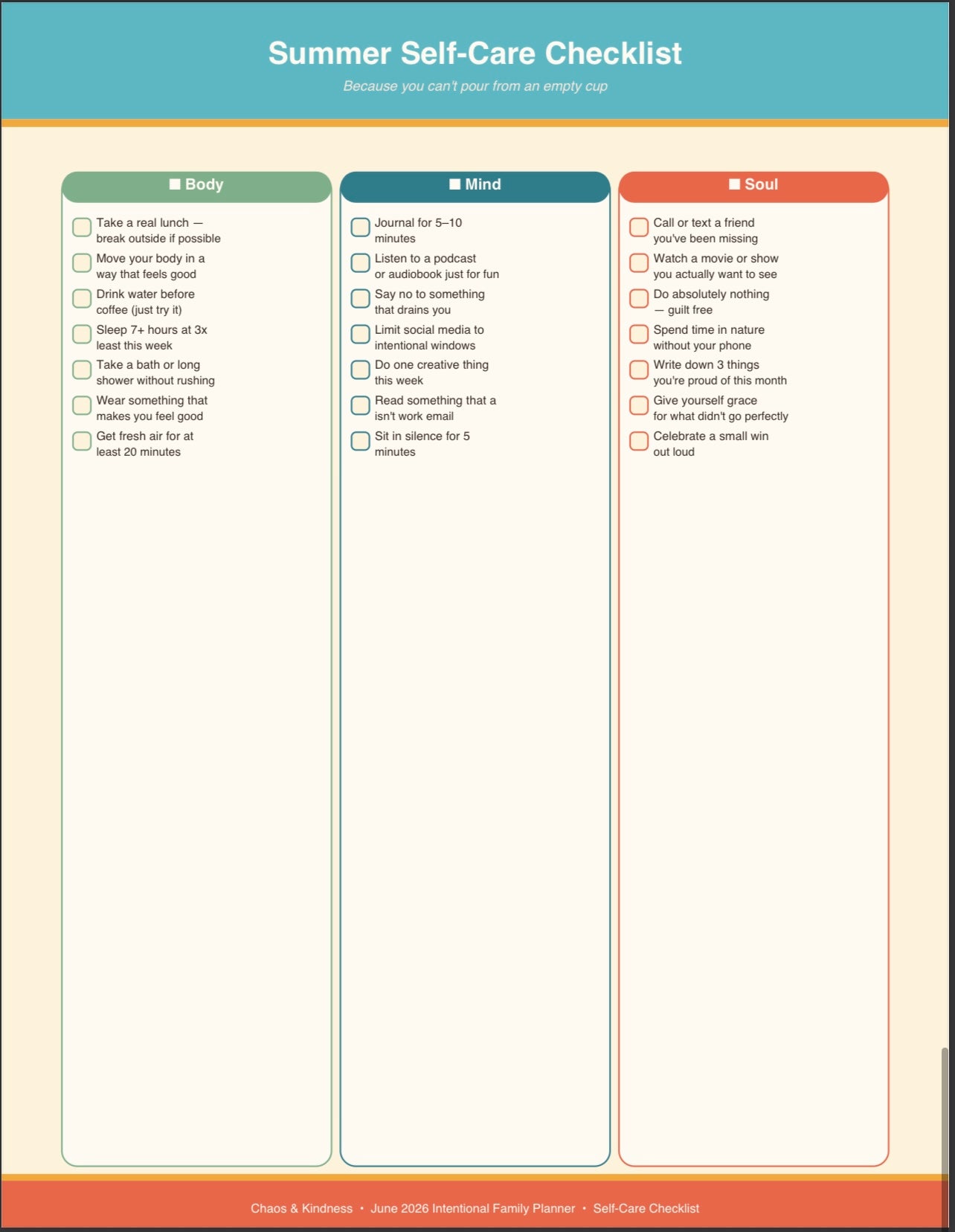 The Intentional Family Planner — Monthly PDF Subscription