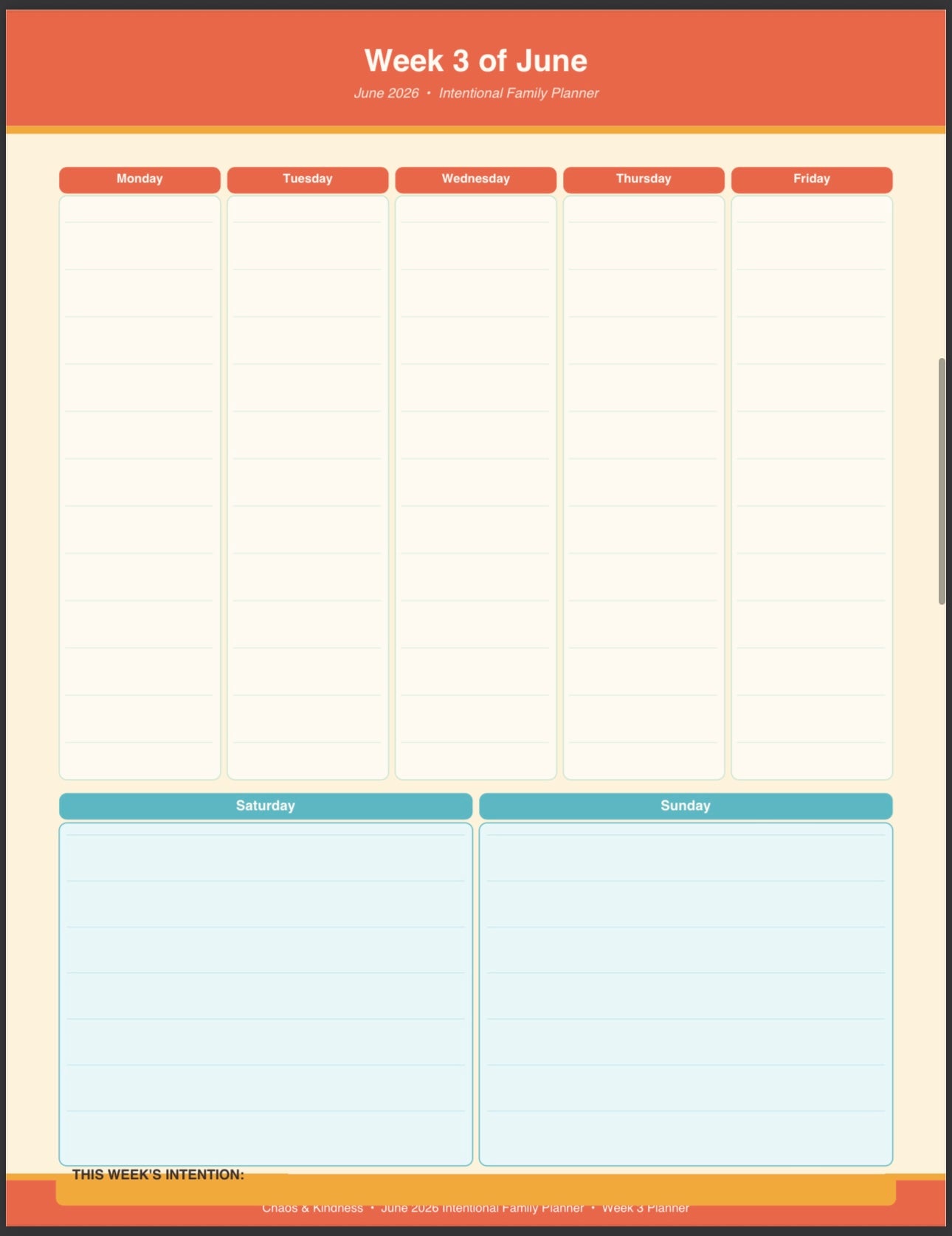 The Intentional Family Planner — Monthly PDF Subscription