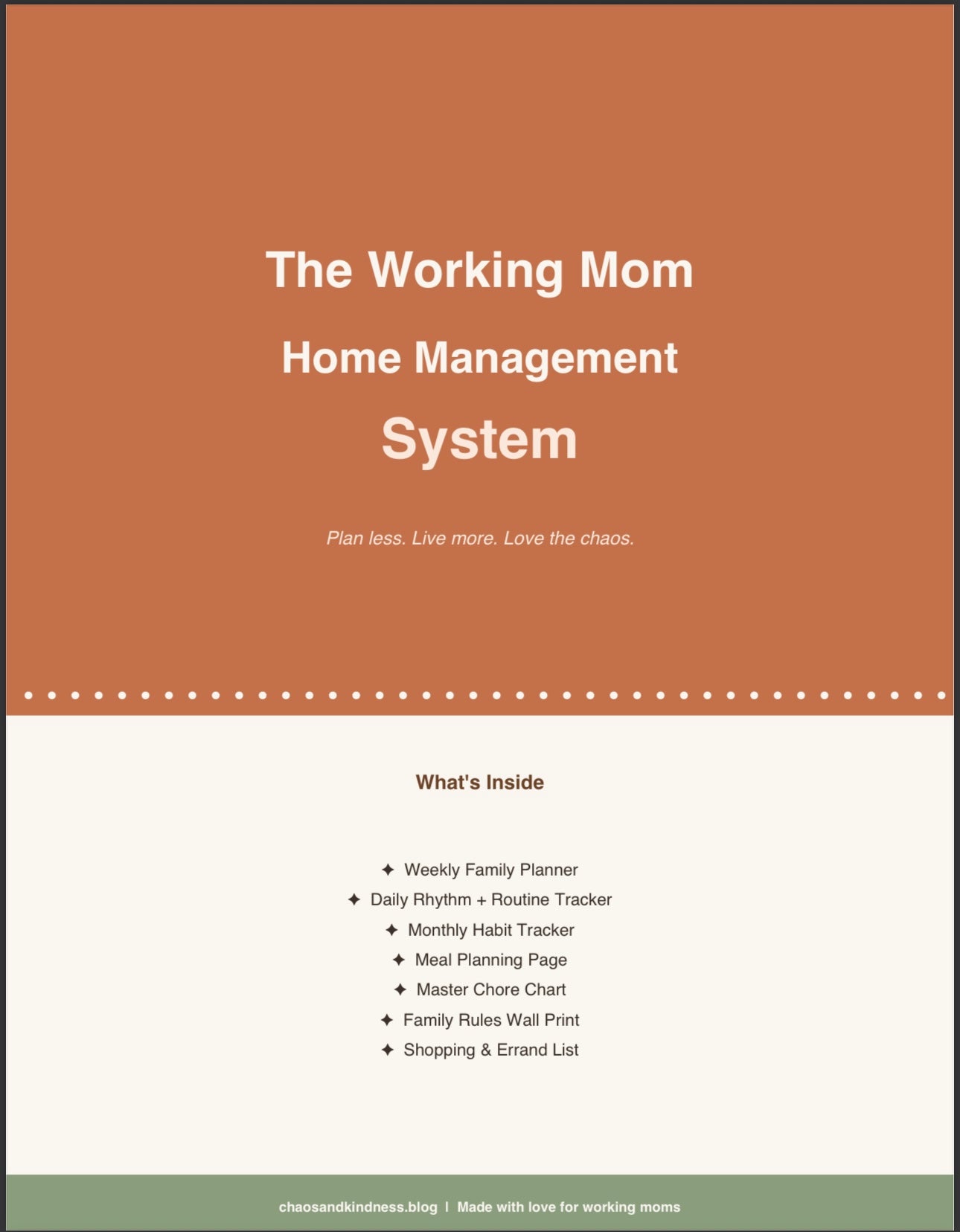 The Working Mom Home Management System Printable PDF Bundle