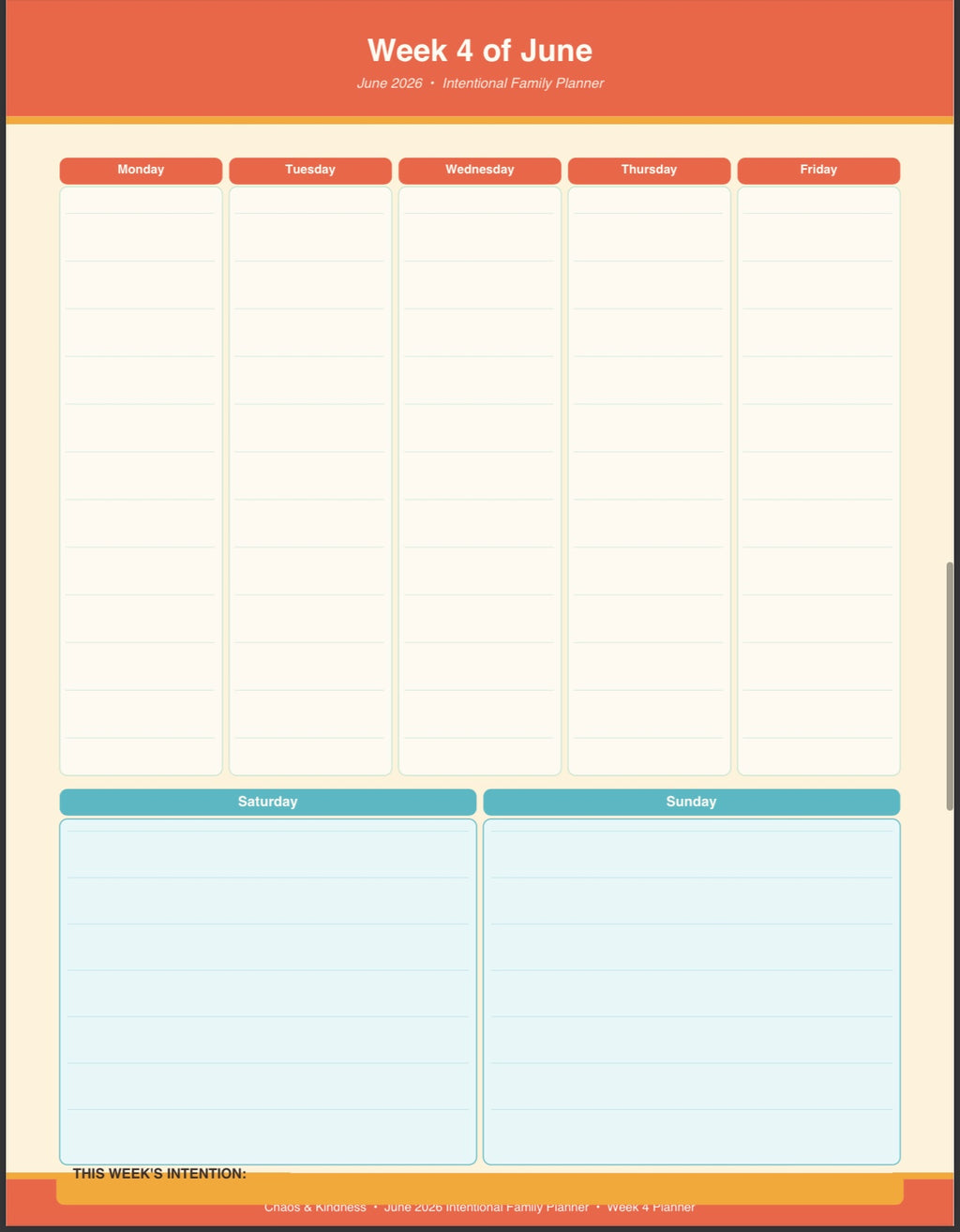 The Intentional Family Planner — Monthly PDF Subscription