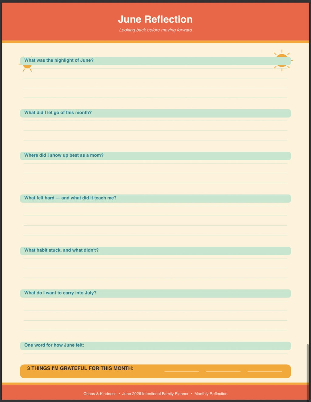 The Intentional Family Planner — Monthly PDF Subscription